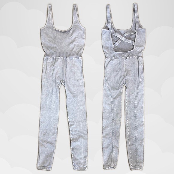 Free People Pants - Free People - Good Karma Onesie in Washed Gray